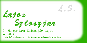 lajos szloszjar business card